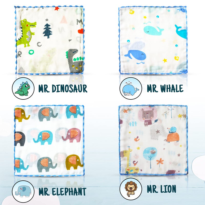Omilion Muslin Baby Washcloths Set(12-Pack), Natural Cotton Infant Bath Towel, Soft Toddler Face Towel Gift Registry Newborn Baby Shower,9x9 Inches, Animal World (Square) - Image 2